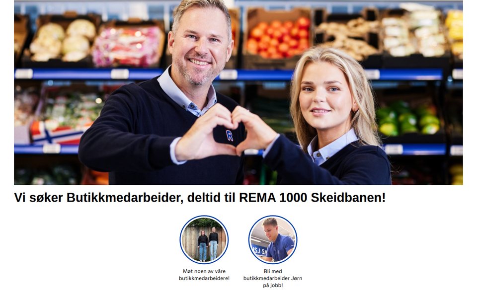 Stillingsannonse fra REMA 1000