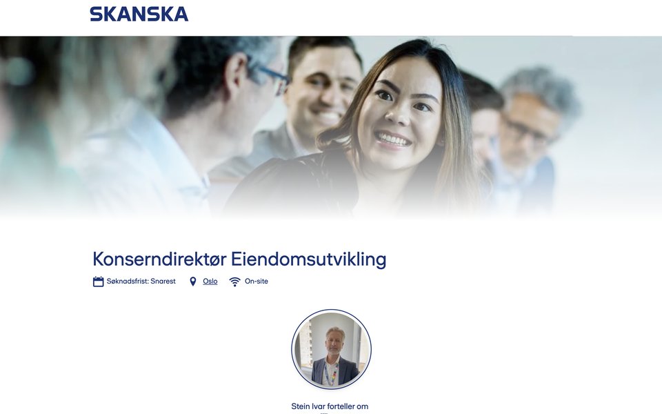 Stillingsannonse fra Skanska
