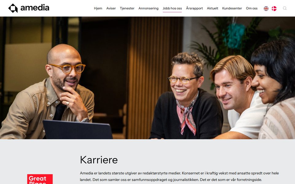 Karrieresiden til Amedia